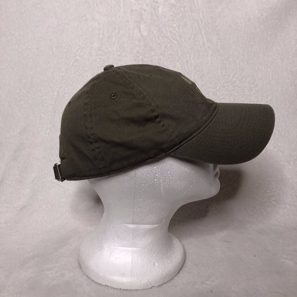 Army Green Embroidered Happy Camper Baseball Hat - Picture 2 of 4